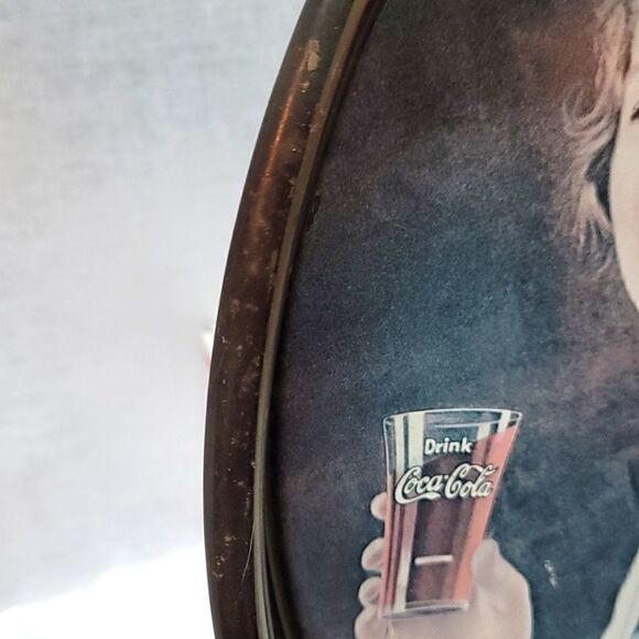 Vintage 1973 Coca Cola Oval Tin Serving Tray - Picture 10 of 14